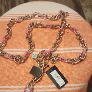 kate spade Pink and Gold Chain-Link Belt